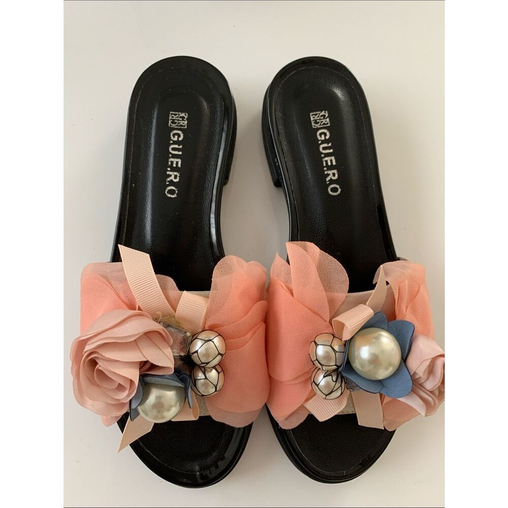 New GUERO Women’s Pink Floral Flip Flop Sandals Size 6 - Picture 3 of 11